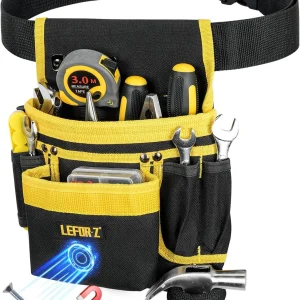 Tool Belt,13-Pockets Tool Belts for Men with Magnetic Tool Pouch | Detachable Ad