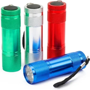 4-Pack Aluminum 6-LED Flashlights Set with AAA Batteries Included | Mini Flashli